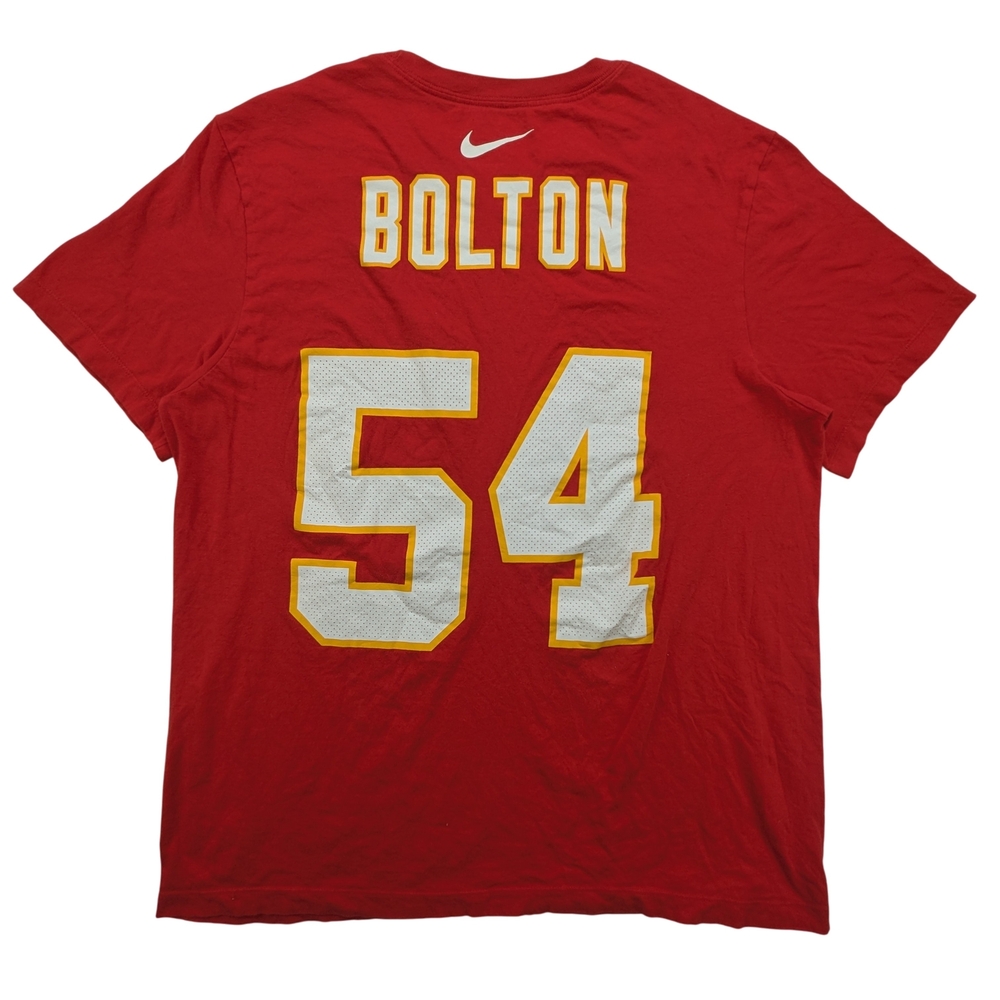 Kansas City Chiefs Shirt Mens Large Red NFL Football Nike Tee Bolton 54 Fan Gift